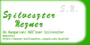 szilveszter mezner business card